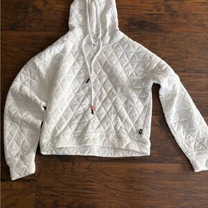 Quilted White Hoodie Sweatshirt